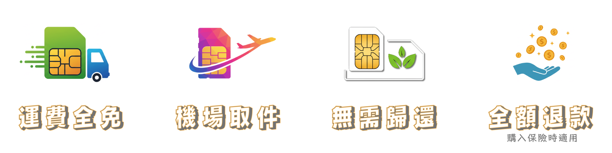 運費全免，機場即可取件，無需歸還，無法使用時可退款